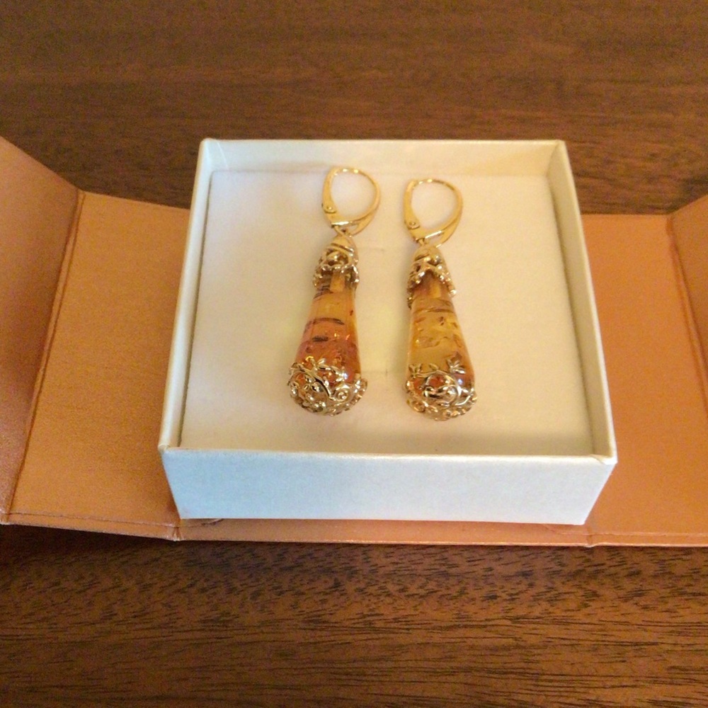 Sterling Silver Amber Earrings